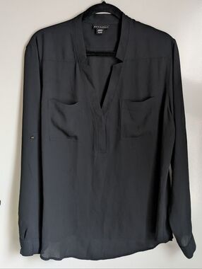 Metaphor Black Long-Sleeve Women's Blouse XL